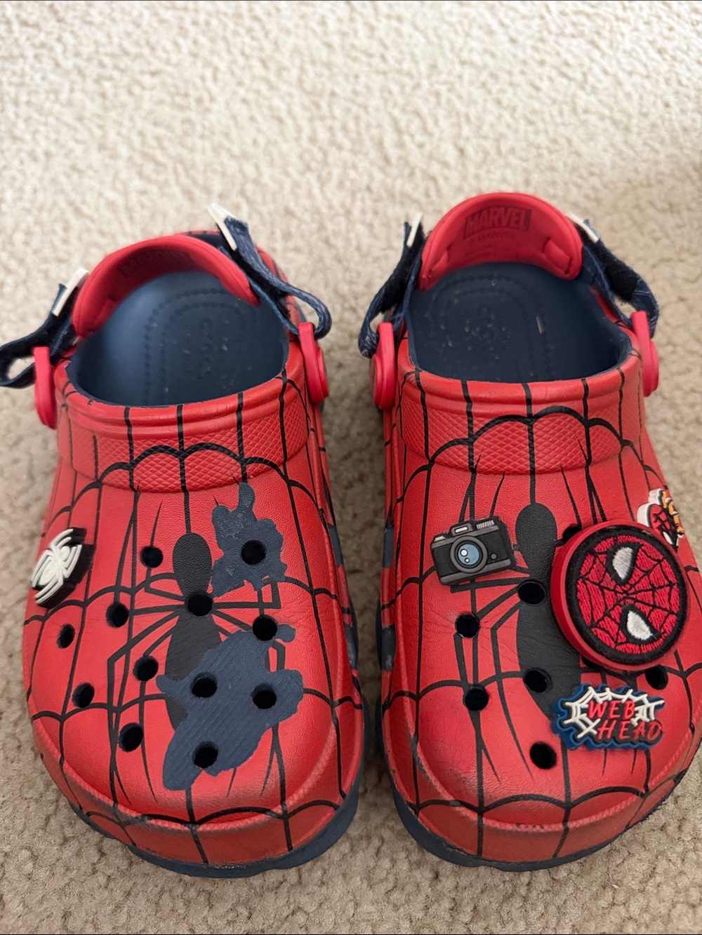 Marvel Spider-Man Red and Navy Kids Slip-On Crocs